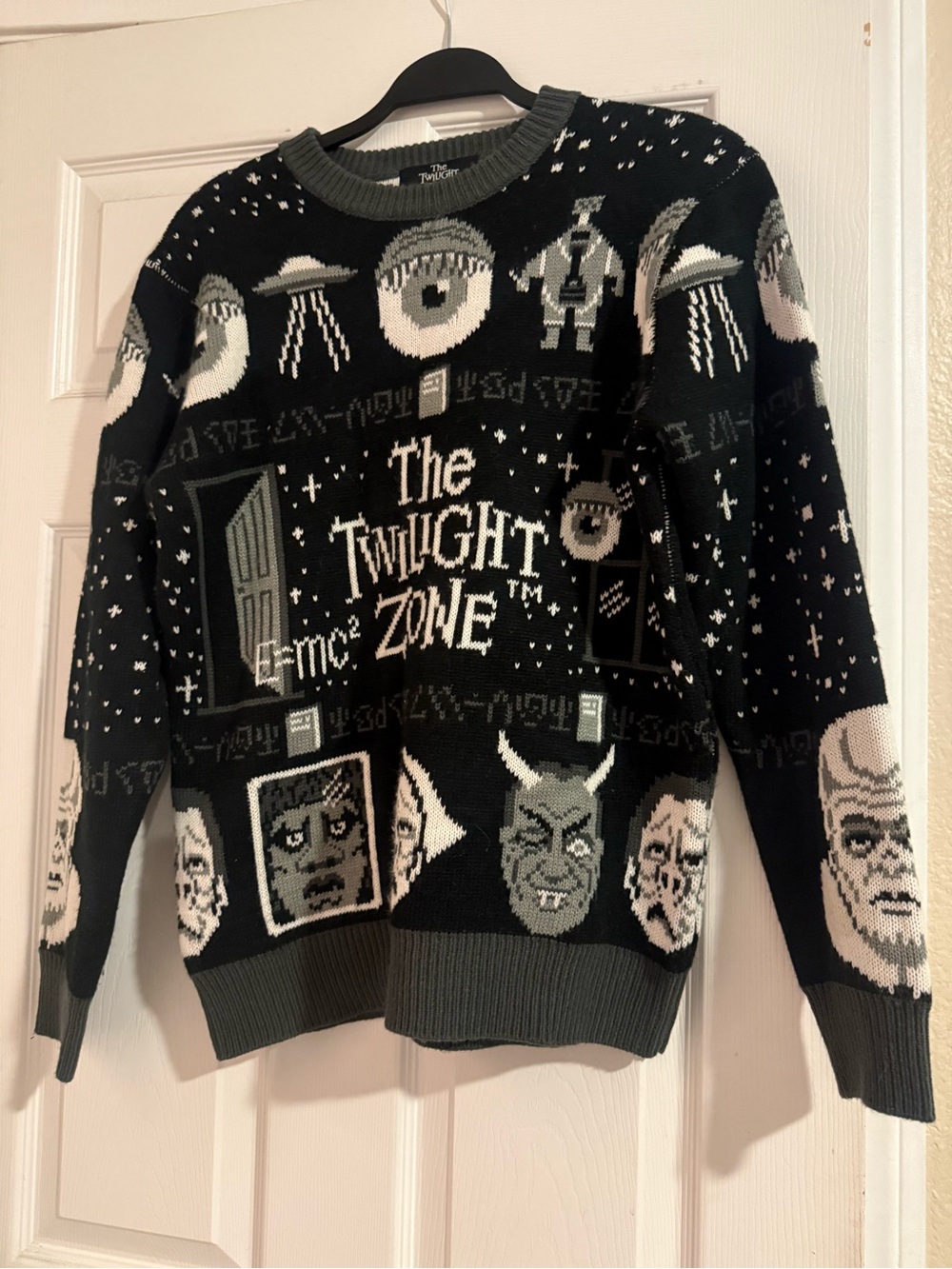 The Twilight Zone Graphic Crewneck Sweater — Black & Gray